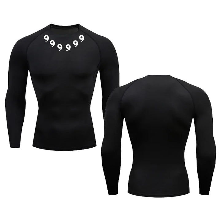 Men’s Bodysuit Tights & 3D Printed Double-Layer Shorts