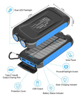 10000mAh Solar Power Bank