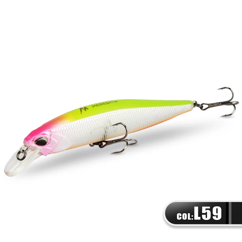 MEREDITH JERK MINNOW 100F 14g  Floating Wobbler Fishing Lure 24Color Minnow Lure Hard Bait Quality Professional Depth0.8-1.0m