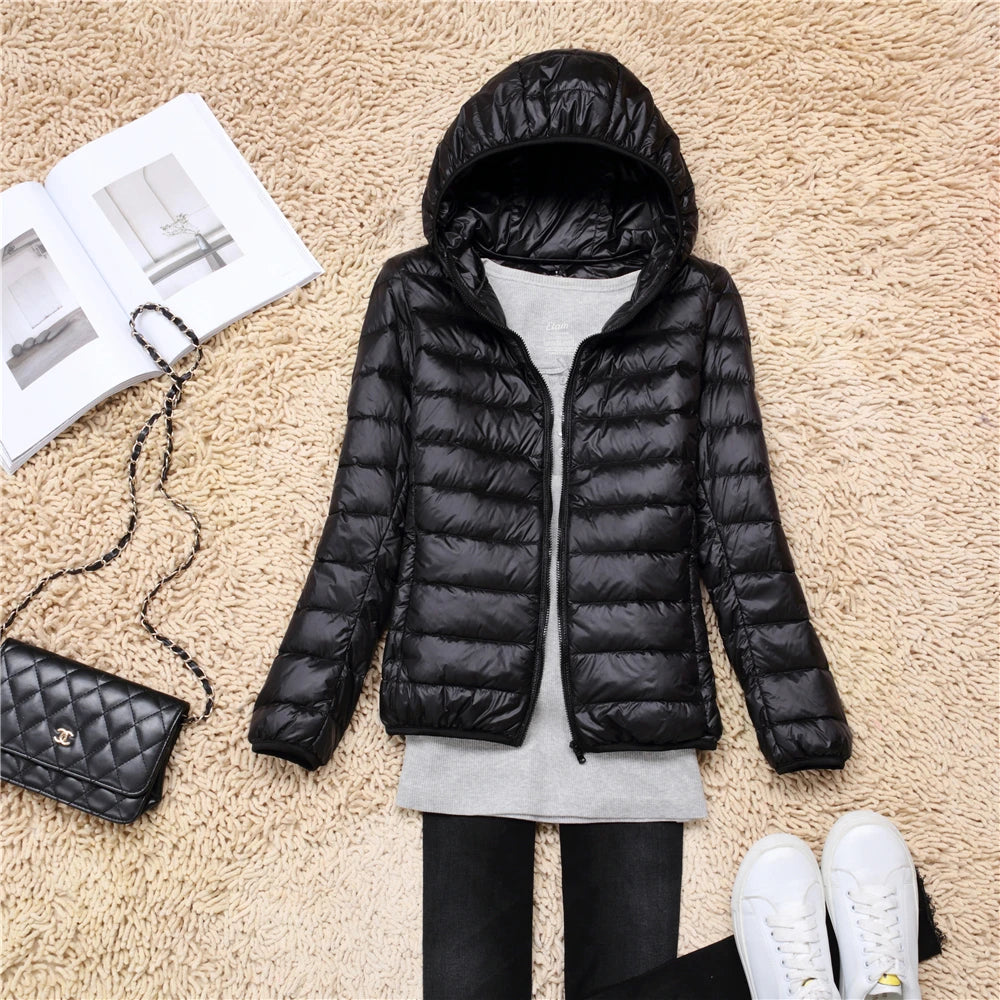 Women’s Ultra-Light Packable Puffer Jacket with Hood – Regular and Plus Size up to 3X