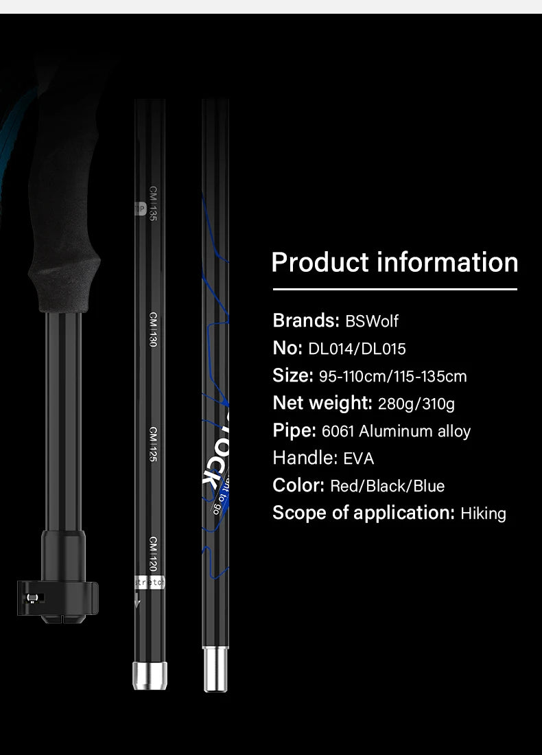 BSWOLF 2PCS Ultralight Trekking Poles