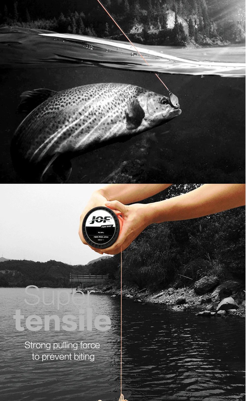 JOF 4 Strand 300M/328Yards 100% PE Braided Fishing Line Multifilament  River Fishing 8LB 10LB 20LB 30LB 35LB 40LB 50LB 60LB 80LB