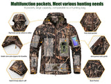 Men’s Camouflage Soft Shell Tactical Jacket – Waterproof Fleece Hunting Coat