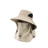 Unisex Summer Wide Brim Waterproof and Quick-drying Panama Caps Outdoor Visor Bucket Hats Mesh Breathable Sun Hat with Neck Flap