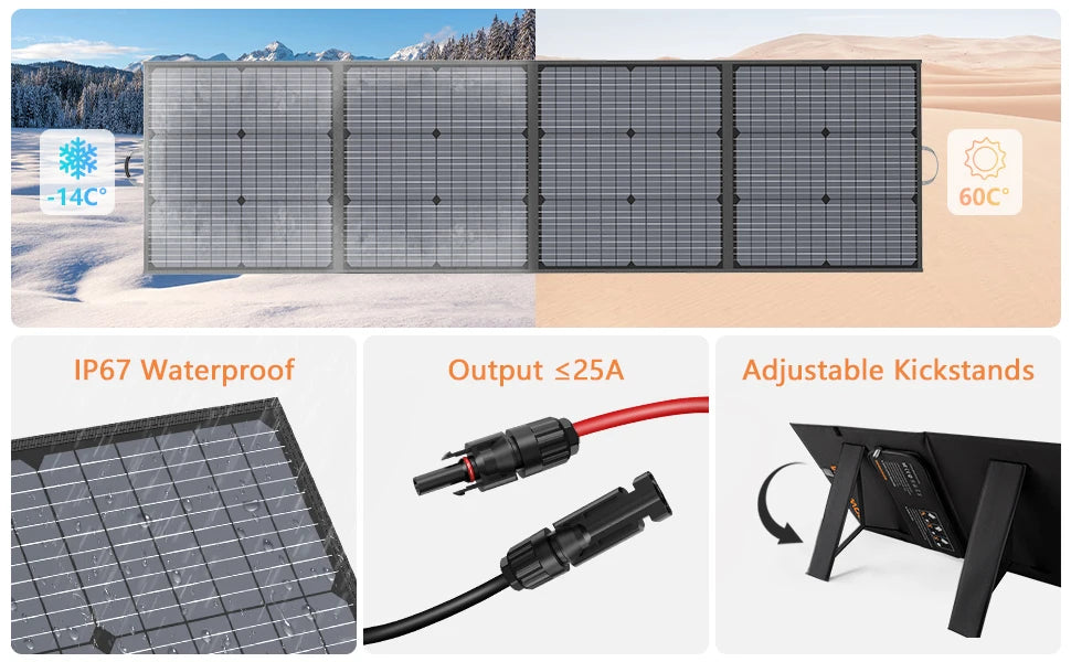 MHPOWOS 400W Portable Solar Panel