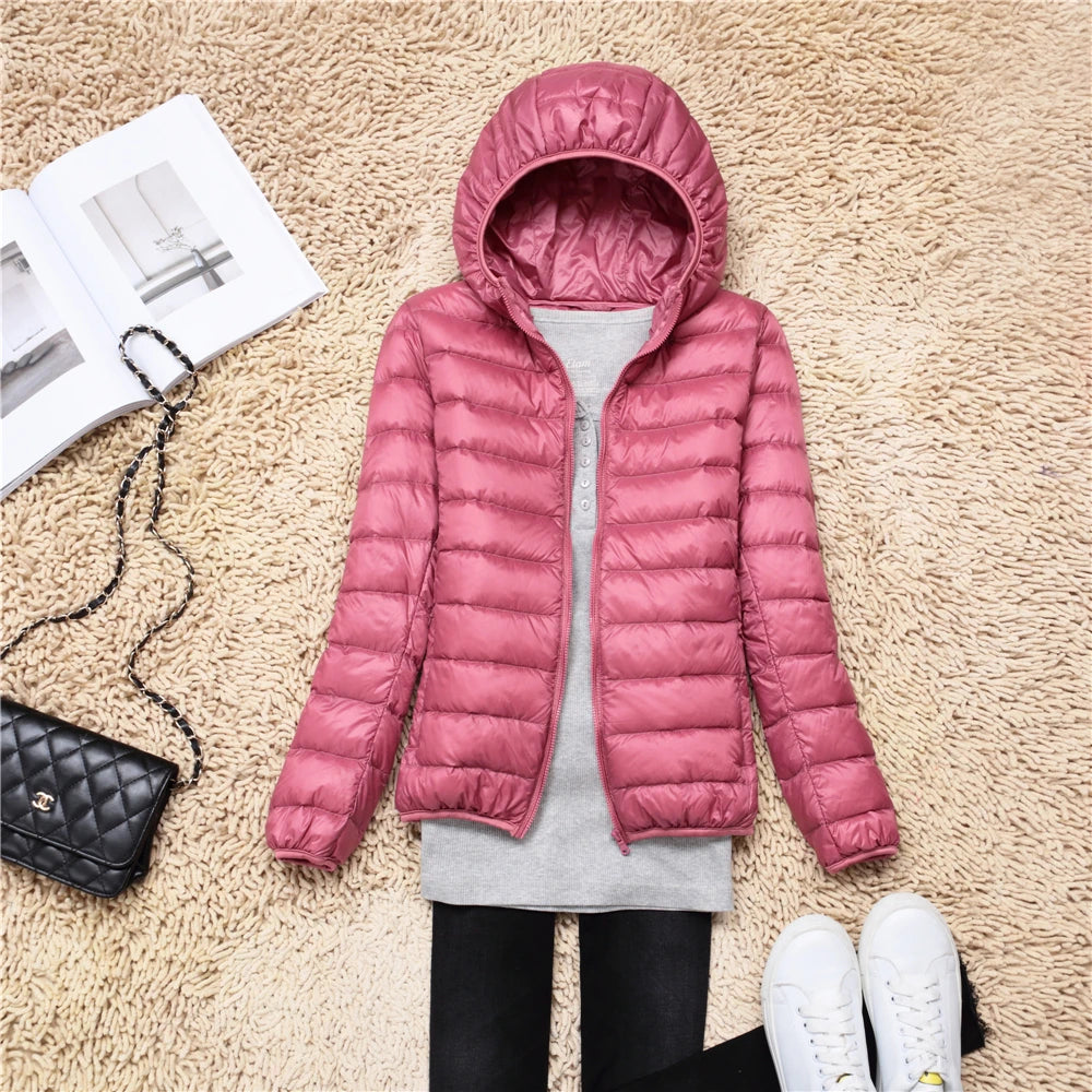 Women’s Ultra-Light Packable Puffer Jacket with Hood – Regular and Plus Size up to 3X