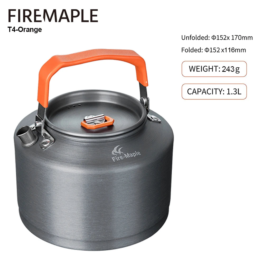 Fire Maple Hiking Teapot – Outdoor Camping Kettle with Heat Exchanger & Filter (0.8L / 1.3L)