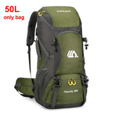 50L Travel Backpack – Waterproof Hiking Rucksack for Men, Large Camping, Climbing & Mountaineering Bag for Outdoor Sports & Travel
