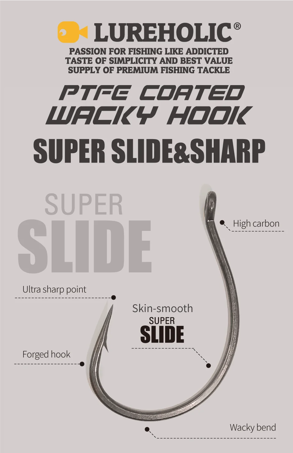 LUREHOLIC PTFE Super Slide Wacky Hook