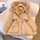 Women’s Fleece-Lined Hooded Down Jacket – Warm Padded Winter Parka