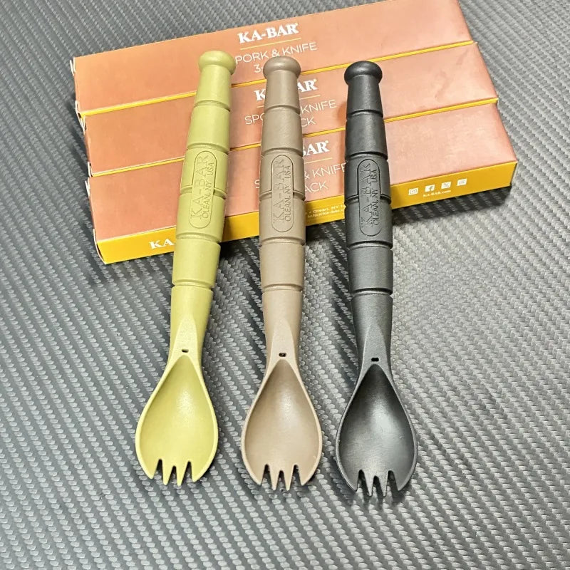 Foldable Camping Utensil Set – Stainless Steel Multi-Functional Knife Fork Spoon Combo, Portable Hiking & Outdoor Travel Cutlery