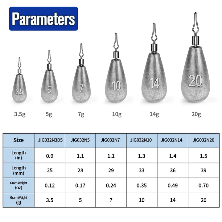 PROBEROS Drop Shot Fishing Sinkers