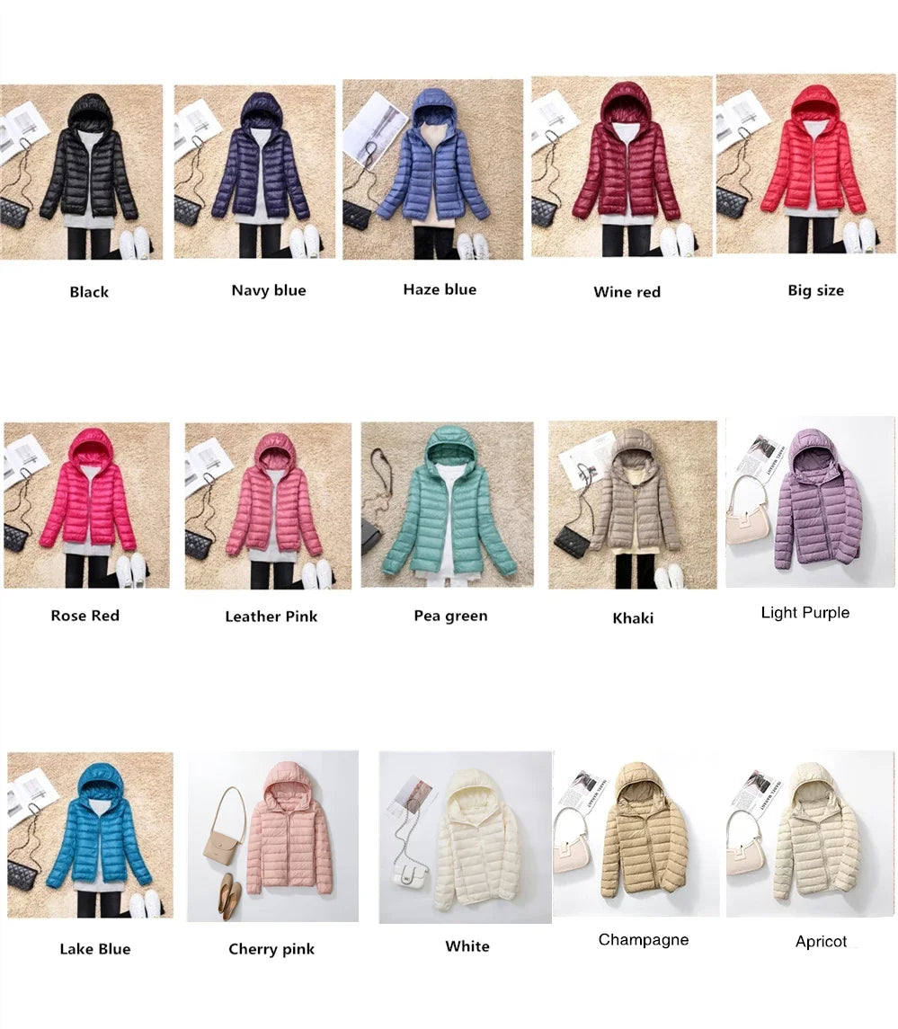 Women’s Ultra-Light Packable Puffer Jacket with Hood – Regular and Plus Size up to 3X