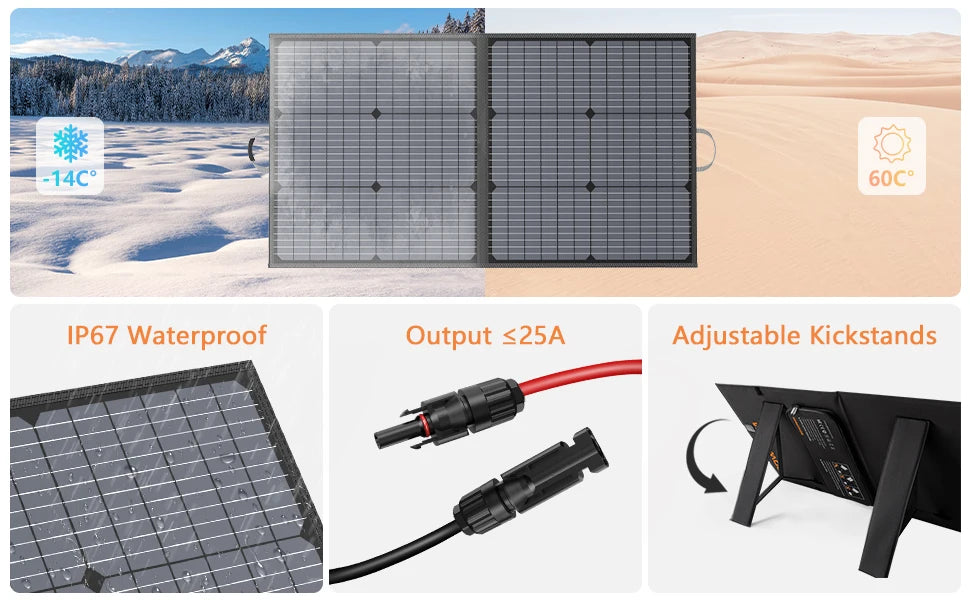 MHPOWOS 400W Portable Solar Panel