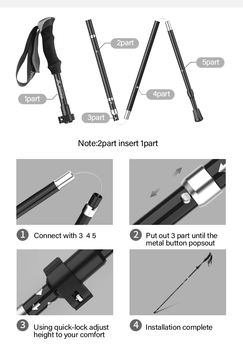 BSWOLF 2PCS Ultralight Trekking Poles