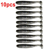 10pcs T-Tail Worm Soft Lures