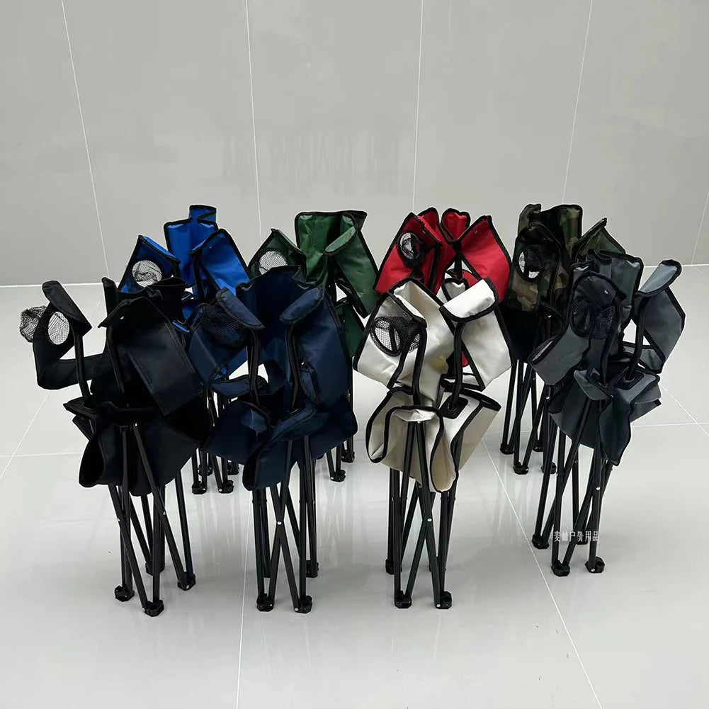 Foldable Camping Chair – Portable Outdoor Seat with Bottle Holder