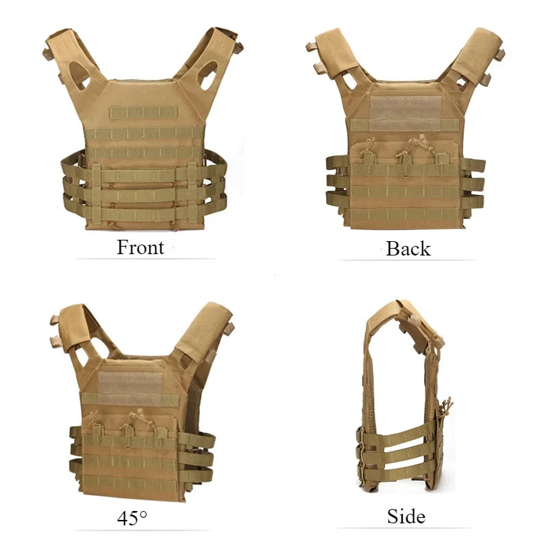 Nylon Tactical Vest – Body Armor Plate Carrier with MOLLE System for Airsoft