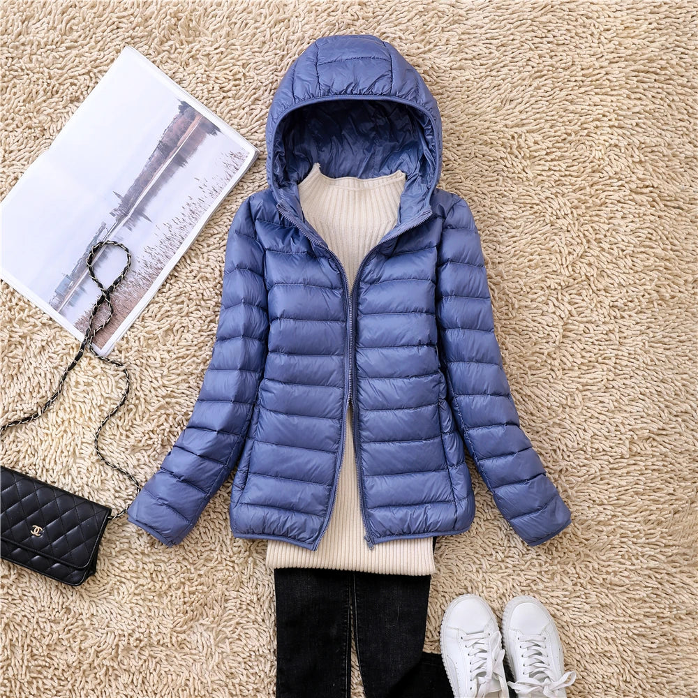 Women’s Ultra-Light Packable Puffer Jacket with Hood – Regular and Plus Size up to 3X
