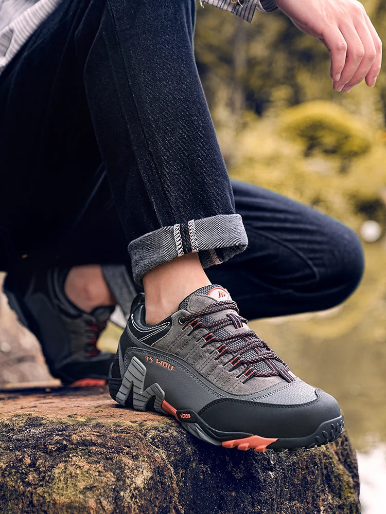 Outdoor Lover Trekking Shoes Men Waterproof Hiking Shoes Mountain Boots Genuine Leather Woodland Hunting Tactical Shoes