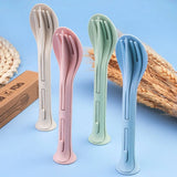 3PCS Portable Wheat Straw Tableware Set
