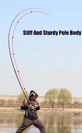 Telescopic Fishing Rod – 3.9m/4.2m/5.0m Carbon Surfcasting Rod, Travel Spinning & Baitcasting Rod with 20–250g Power Casting