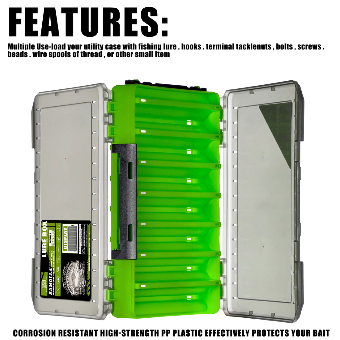 Double Sided Lure Baits Box Fishing Large Compartments