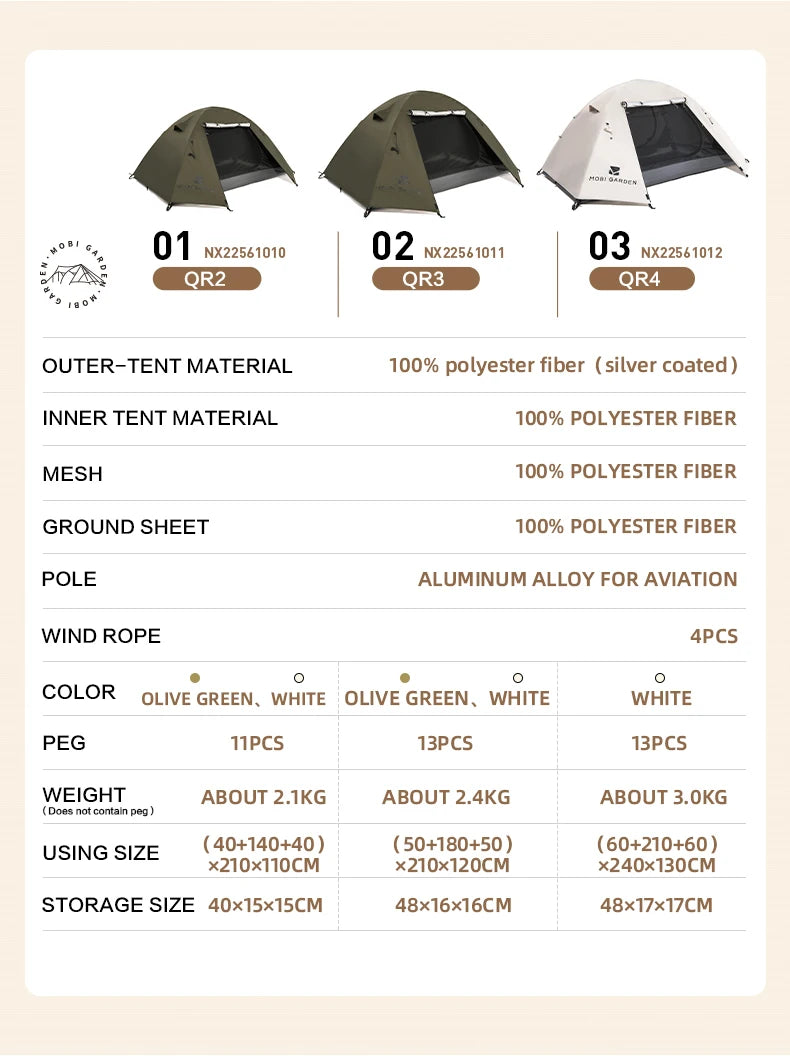 MOBI GARDEN Camping Backpacking Tent