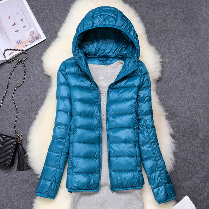 Women’s Ultra-Light Packable Puffer Jacket with Hood – Regular and Plus Size up to 3X