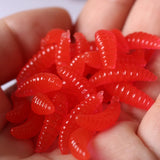 50pcs Silicone Maggot Grub Soft Fishing Lures