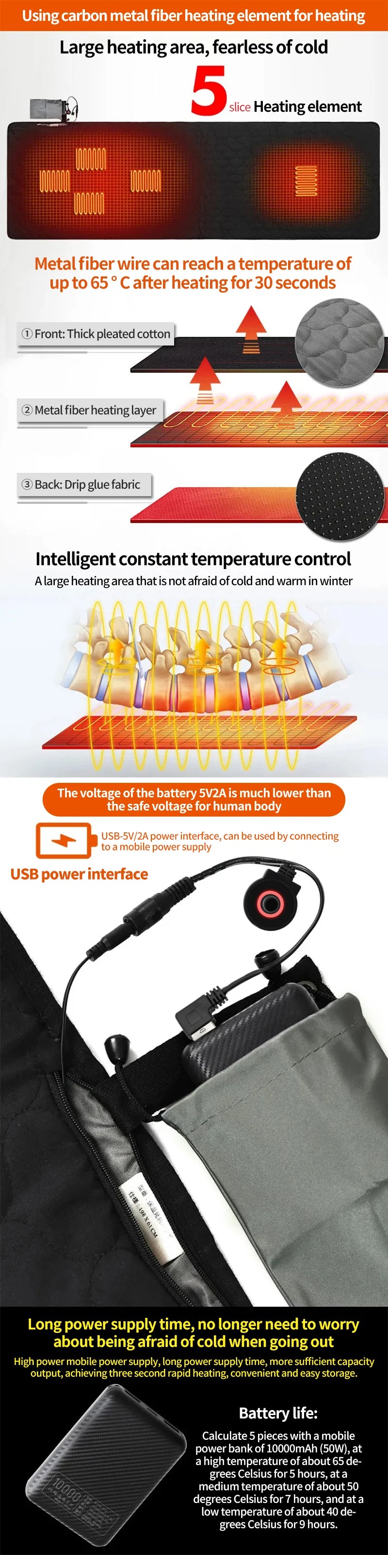 Outdoor USB Heated Sleeping Mat – Electric Camping Mattress Pad for Sleeping Bags