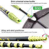 JOSBY Telescoping Foldable Fishing Landing Net – 2.1m/3m/4m Lightweight Carbon Fiber Pole for Carp & Sea Fishing