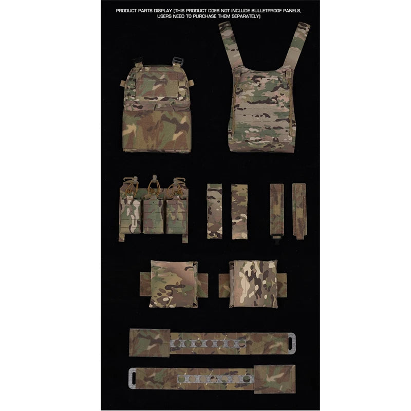 Ferro V5 FCPC Plate Carrier – Modular MOLLE Hunting Vest with Triple Magazine Pouch