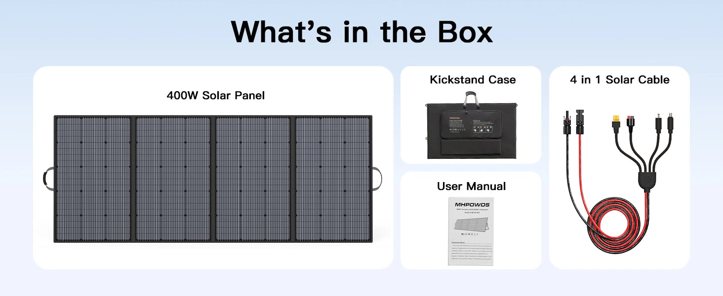 MHPOWOS 400W Portable Solar Panel