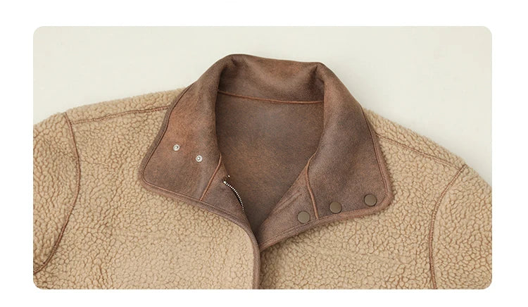 CHIC VEN Women’s Reversible Suede Winter Jacket – Warm Motorcycle Coat