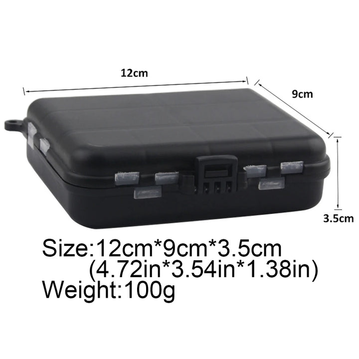 Portable 2-Layer Plastic Fishing Tackle Box – 12-Compartment Bait and Hook Storage Case