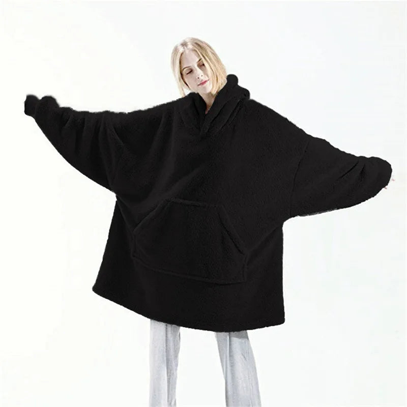 Women’s Winter Fleece Hoodie – Thick Warm Long Pullover with Pockets