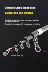 Telescopic Fishing Rod – 3.9m/4.2m/5.0m Carbon Surfcasting Rod, Travel Spinning & Baitcasting Rod with 20–250g Power Casting