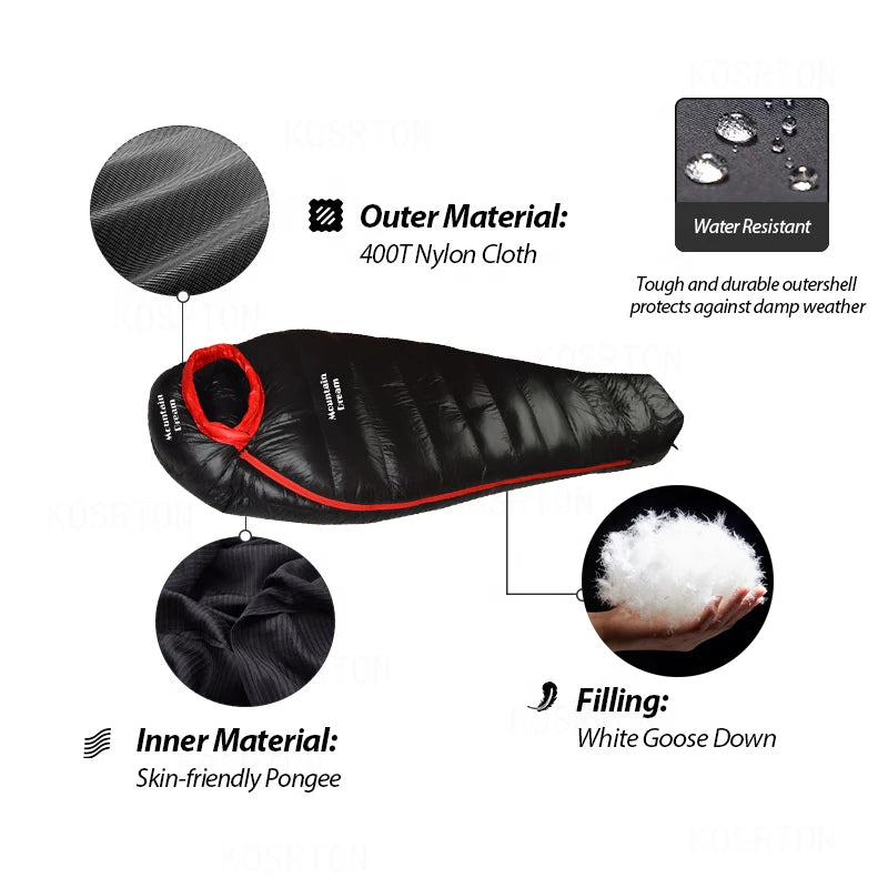 Winter Goose Down Mummy Sleeping Bag – Adult 3-Season Warmth