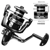 Full Metal Spinning Fishing Reel – 5.2:1 Gear Ratio, 12kg Max Drag, All-Purpose Reel