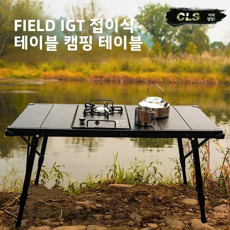 MOUNTAINHIKER Folding Camping IGT Table – Lightweight Wood Outdoor BBQ & Picnic Table