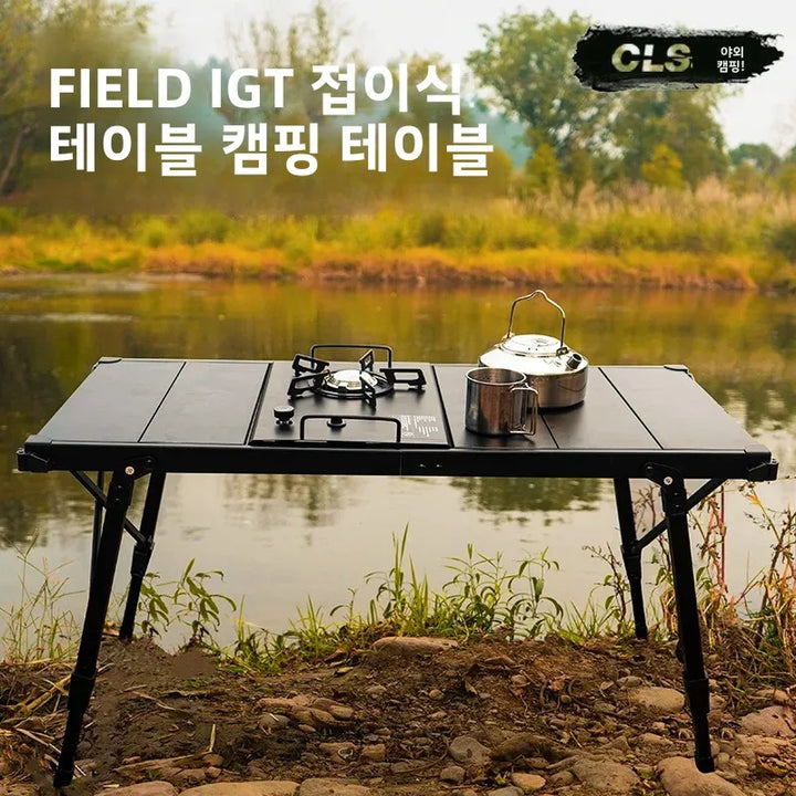 MOUNTAINHIKER Folding Camping IGT Table – Lightweight Wood Outdoor BBQ & Picnic Table