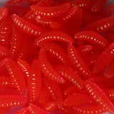 50pcs Silicone Maggot Grub Soft Fishing Lures