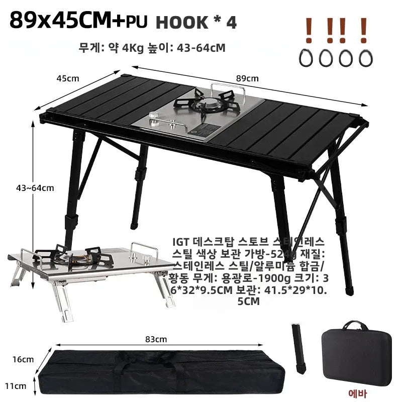 MOUNTAINHIKER Folding Camping IGT Table – Lightweight Wood Outdoor BBQ & Picnic Table