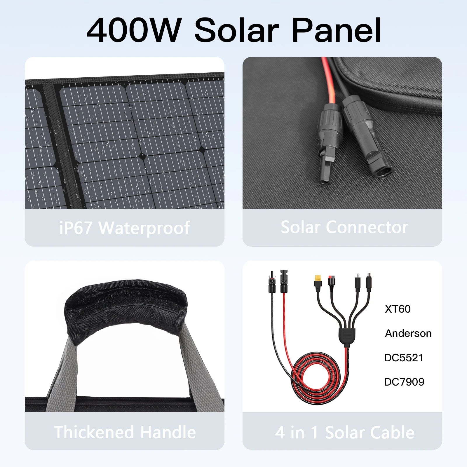 MHPOWOS 400W Portable Solar Panel