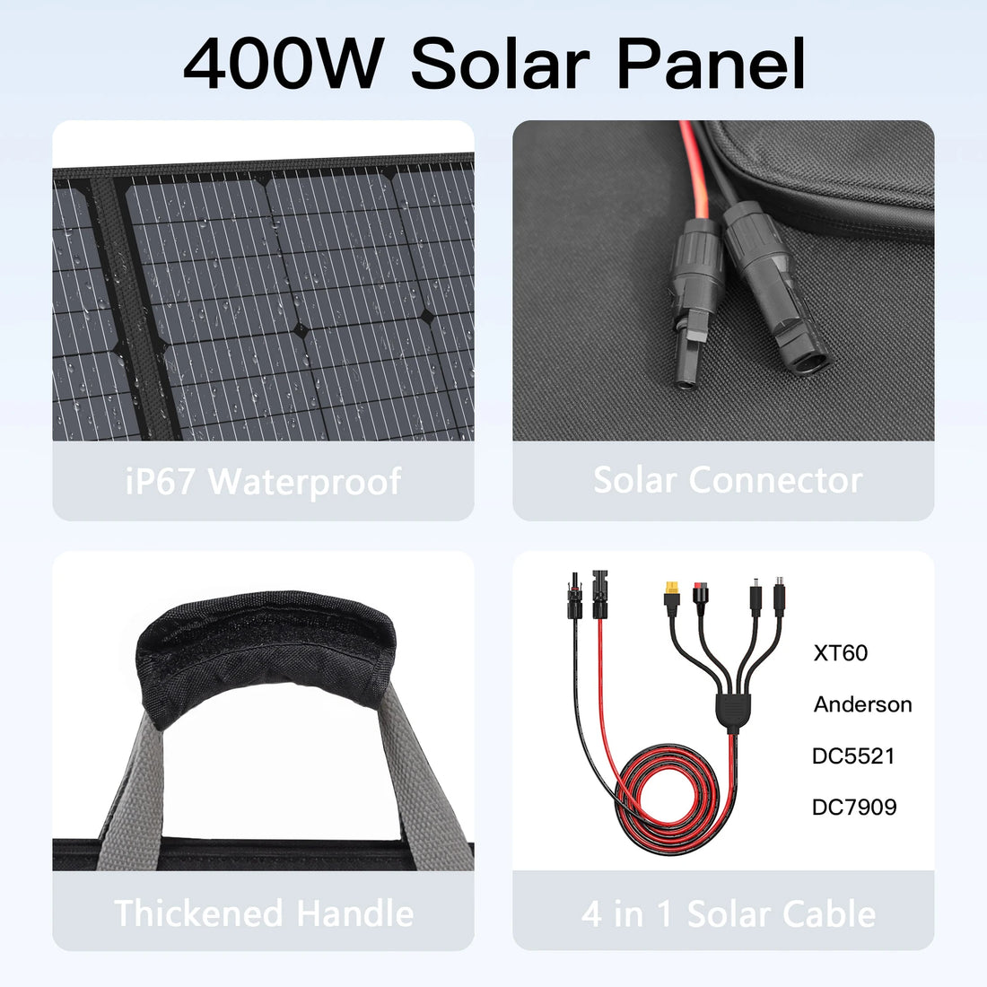 MHPOWOS 400W Portable Solar Panel