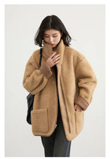 CHIC VEN Women’s Reversible Suede Winter Jacket – Warm Motorcycle Coat