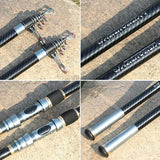 Telescopic Fishing Rod – 3.9m/4.2m/5.0m Carbon Surfcasting Rod, Travel Spinning & Baitcasting Rod with 20–250g Power Casting