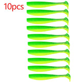 10pcs T-Tail Worm Soft Lures