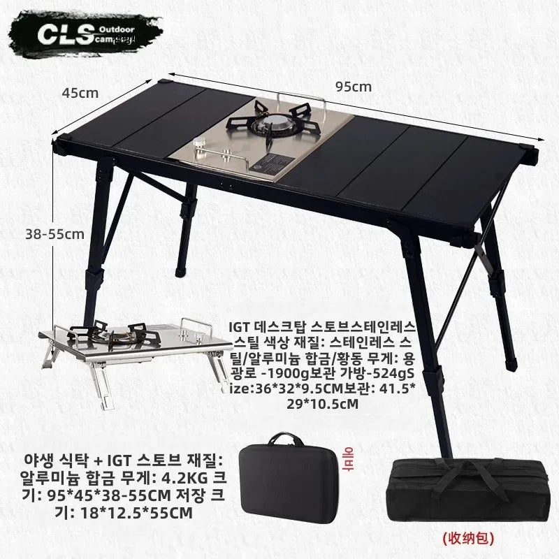 MOUNTAINHIKER Folding Camping IGT Table – Lightweight Wood Outdoor BBQ & Picnic Table